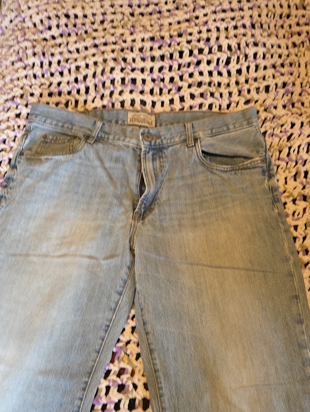 Aeropostale Men's Light Blue Relaxed Jeans